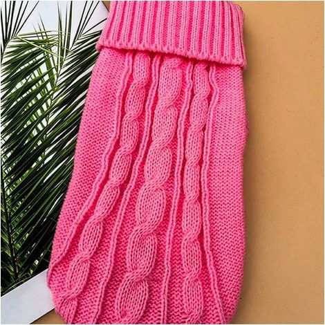 Pulls pour petits chiens - pull simple en maille pour chiot - vêtements d'hiver pour chiens - vêtements chauds pour chihuahuas - col roulé - pull pour chat - vêtements en maille pour teckels nains (ro (1/5)