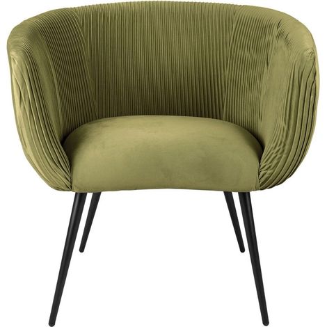Fauteuil en velours nervuré design rétro MAJESTIC (1/5)