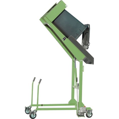 Bauer Mülltonnen-Kippstation MKS-H mit Handpumpe, lackiert, Resedagrün