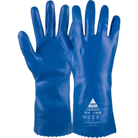 Hase Chemikalienschutzhandschuhe Leipzig Typ B Größe 8, Nitril blau 10 Stk