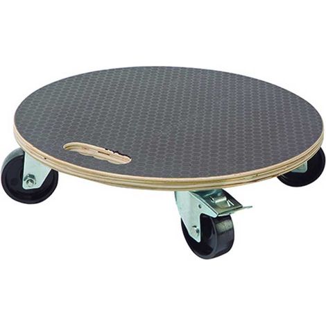Support à roulettes en bois FSC pour pot de fleurs – Ø 40 cm – 4 roues dont 2 avec frein – Charge jusqu'à 200 kg – Celloplast