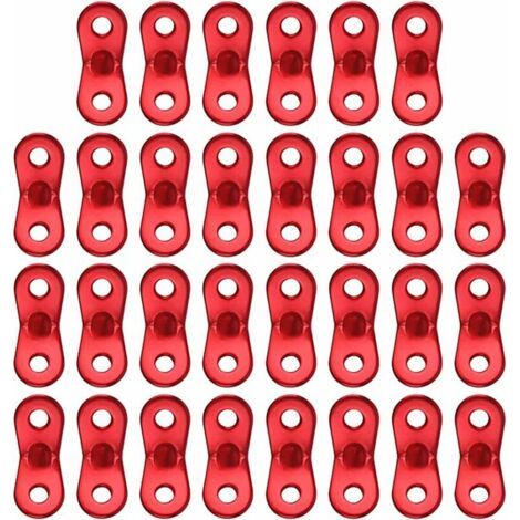 Cordes Tendeurs Corde,30 pièces Ajusteur Camping Tente Alliage D'aluminium Tente Cordon Tendeurs Ajusteur Deux Trous pour Tente Bâche Camping Randonnée et Autres Activités de Plein Air. (1/5)