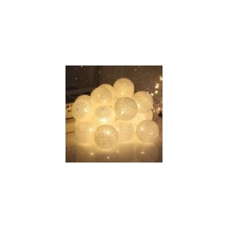 Guirlande lumineuse à 20 LED en coton, 300 cm, à piles, pour Noël, Halloween, anniversaire, mariage, chambre d'enfant, Noël [Classe énergétique B] (1/5)