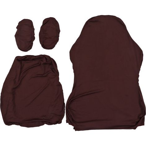 Housse de Fauteuil de Bureau Respirante en Polyester Résilient, Couverture avec Protège-Bras, Couleur Unie Brun Foncé pour Maison (1/5)