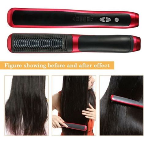 Fer à lisser Peigne à cheveux Brosse à cheveux électrique en céramique (1/4)