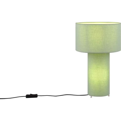 BALE LAMPADA DA TAVOLO BASE ILLUMINATA E PARALUME TESSUTO VERDE H. 40CM 2 LUCI ATTACO E27 (1/3)