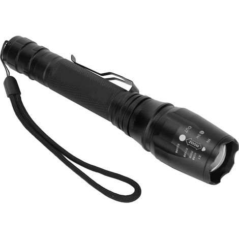 Lampe torche LED 5000LM puissante, zoom télescopique étanche, lampe de poche pour aventure voyage randonnée camping. (1/5)