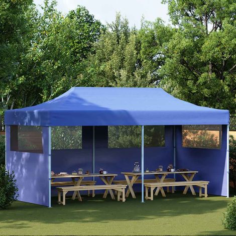 Pop-Up-Partyzelt Faltbar Blau 3×6 m (1/5)