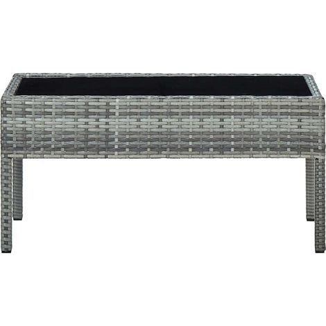 vidaXL Mesa de jardín ratán sintético gris 75x40x37 cm (1/2)