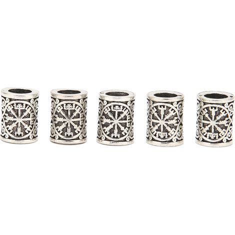 Lot de 5 perles tubulaires pour tresses, dreadlocks et barbe, accessoires de décoration pour tresses et bijoux DIY (1/5)