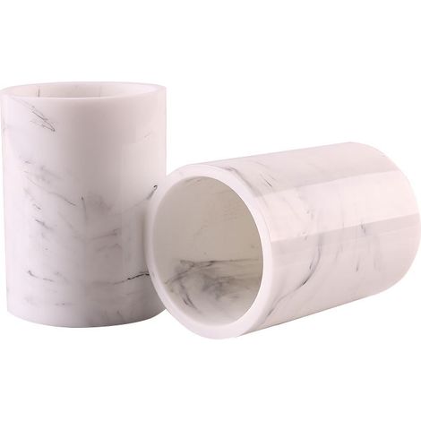 Gobelet de salle de bain en résine. Gobelet imitation marbre noir, idéal pour la salle de bain et le bureau. Ce gobelet peut contenir du dentifrice, des stylos, des pinceaux de maquillage, etc. (Encre (1/5)