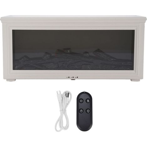 280ml flame diffuser, silent and realistic automatic shut-off, with remote control, essential oil, aromatherapy humidifier for fireplace, white (1/5)