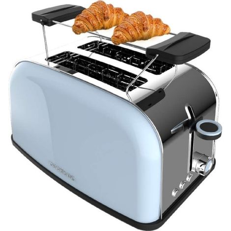 Cecotec Toastin' Time Vertical Toaster 850 Blue, 850W, doppia fessura corta e fessura larga 3,8 cm, anelli superiori, acciaio inox, apertura e spegnimento automatici, raccoglibriciole (1/5)