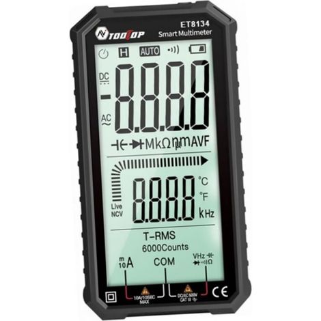 Multimètre Numérique Automatique Voltmètre AC DC Plein Écran Outil de Mesure Équipement (1/4)