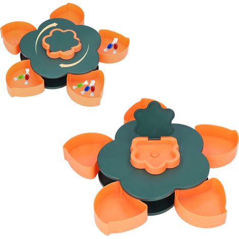 Plateau de Service Snack Grande Capacité en Forme de Fleur pour Noix et Bonbons - Rangement Pratique Monocouche (1/5)