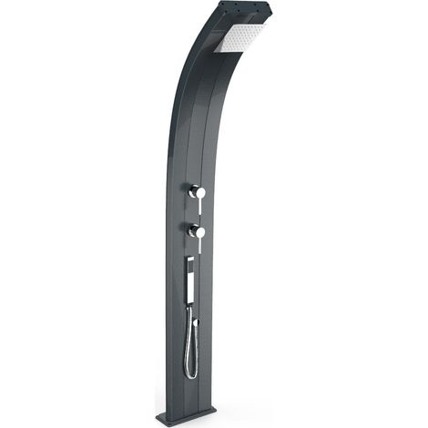 Doccia Solare da Esterno Giardino 40L Miscelatore e Doccetta Mobile Arkema Dada Grigio Antracite (1/5)