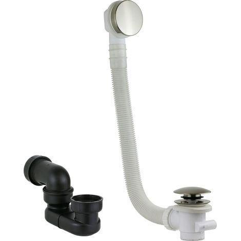 Set sifone e colonna di scarico vasca colore nichel spazzolato Vicario KITVICARIO4