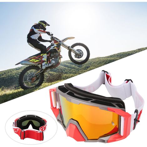 Lunettes de protection réglables et remplaçables pour pare-brise de moto, outil de sports de plein air (gris rouge) (1/5)