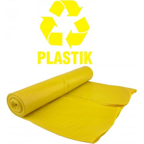 Bolsas de basura resistentes para residuos, 120 L, color amarillo, 25 unidades.