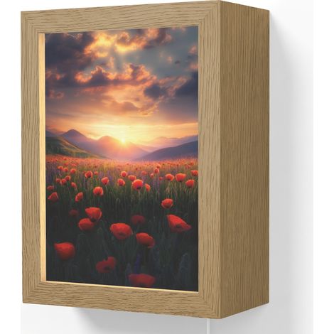 WALL LIGHT Landscape - Sunset - Field of flowers 15x20 cm (1/4)