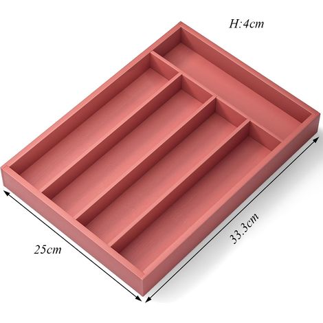 Boîte de rangement pour couverts - rouge-orange -tiroir à couverts (1/5)