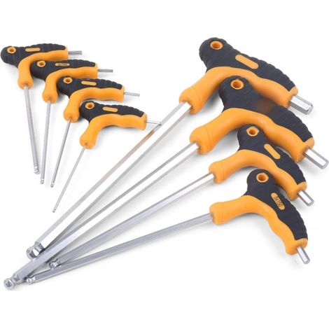 8 pc T Poignée Torx Star Clé Clé Ensemble Torx Tournevis Ensemble Vélo Vélo Outil S2 T10 T15 T20 T25 T27 T30 T40 T45 T50(H2-H10) (1/4)