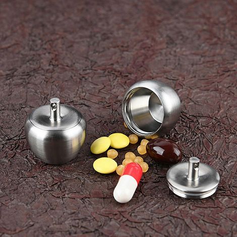 Petit porte-clés pour pilulier, scellé pour ranger de petits objets comme des comprimés, des vitamines et des poissons. (1/4)