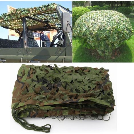 Filet De Camouflage Tactique Militaire De 3 Mètres De Long Adapté Au Camping À La Chasse Et À La Photographie Vert (1/5)