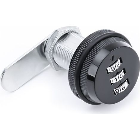 Serrure à combinaison 3 chiffres, verrouillage par mot de passe, came sans clé, alliage de zinc noir, serrure de sécurité codée pour tiroir, casier, boîte, placard, porte (1/5)
