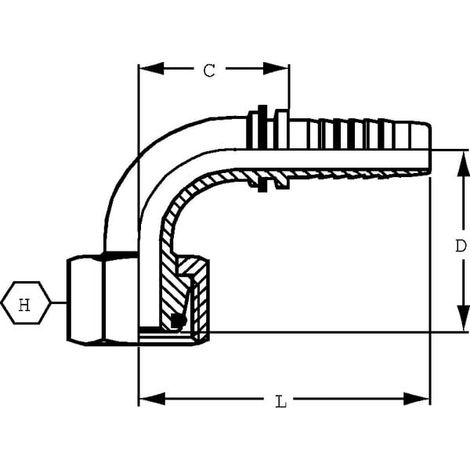 Inserto DN20-M36x2,0-25S-90掳 A ALFAGOMMA PGSO203690AF41