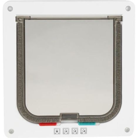 Chatière manuelle pour petit animal, verrouillage à 4 voies, protection contre les intempéries, fixation murale, résistante aux conditions extérieures (1/4)