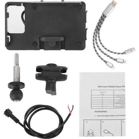Support téléphone moto avec chargeur USB pour K 1600GT, R 1200 RT, R 1250 RT (1/5)