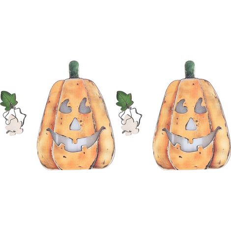 Lanterne citrouille LED décorative en bois pour Halloween et Thanksgiving (1/5)