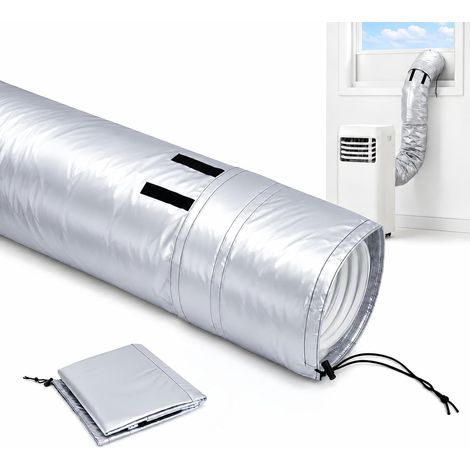 Manchon d'isolation thermique pour tuyau d'échappement de climatiseur portable - longueur ajustable (1/5)