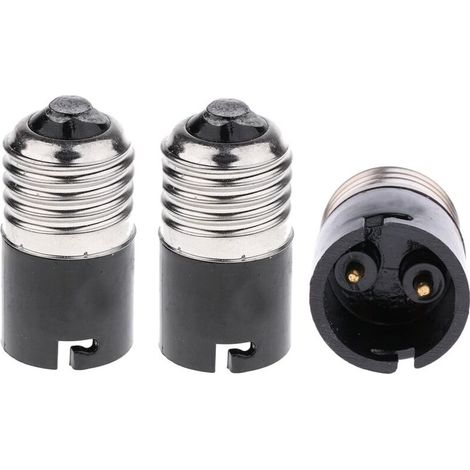 Adaptateur- convertisseur d’ampoules E27 à B22 FINELED, convertisseur de culot d’ampoule baïonnette E27 Edison vers B22 (paquet de 3) (1/5)