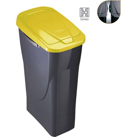 Eimer Ecobin 25 Liter mit gelber Abdeckung 21,5x36x51cm (Breite/Tiefe/Höhe)