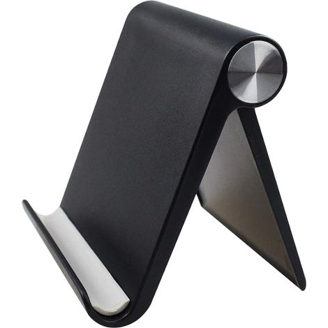 Support pour téléphone portable, support de bureau pour téléphone et support pour tablette avec angle réglable (noir) (1/5)