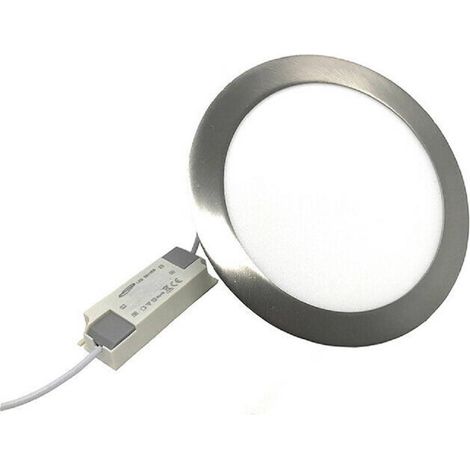 TrAdE Shop Traesio - Pannello Led Incasso Silver Tondo Slim 6w P105aa Plafoniera Luce 6500k 3000k 4000k - -Bianco Caldo - (1/2)