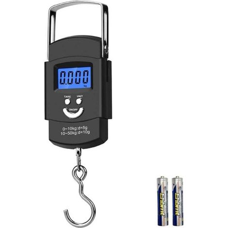Electronic Luggage Scale with Hook, Portable Digital Scale with Max. 50 kg/110 lb, with LCD Display and One-Button Tare Function, Suitable for Shopping, Postal Express, Fishing, Luggage, etc. MUMU (1/4)