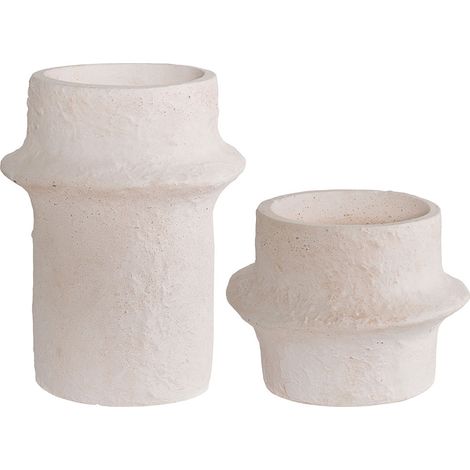 Nazare Kerzenhalter Set von 2 weiß.
