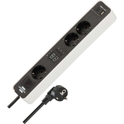 Brennenstuhl 1153230026 regleta negro y blanco 3680 W