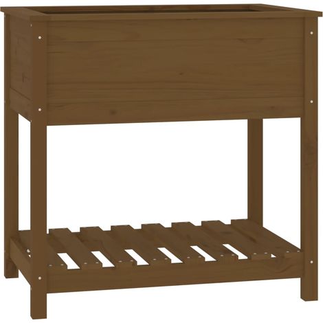 Maison Exclusive - Fioriera con Mensola Ambra 82,5x54x81 cm in Legno Massello Pino