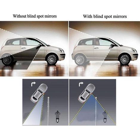 Blind Spot Mirrors Real Glass Car Side Mirror 360° Wide Angle Adjustable Round 2pcs (1/4)