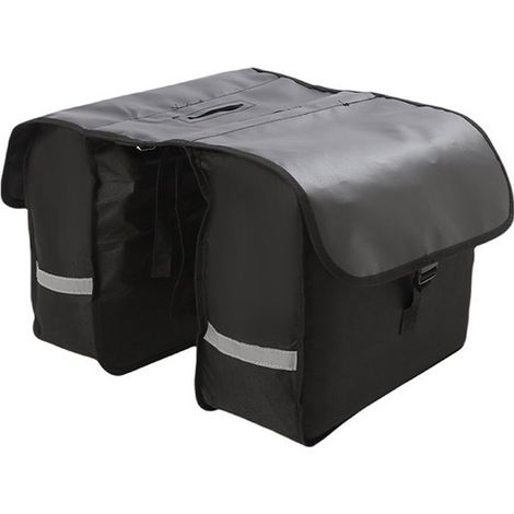 Borsa posteriore con catarifrangente, borsa posteriore grande per mountain bike, borsa per bicicletta, borsa singola per bicicletta, borsa doppia nera per bicicletta, 41 x 35 x 32 cm, tessuto Oxford (1/5)