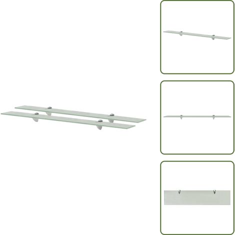 Schweberegale 2 Stk. Glas 90x20 cm 8 mm - Wandregal - Glasregal - Modernes Regal - Badezimmerregal - Wohnraumdeko (1/5)