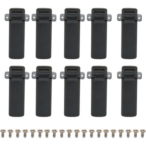 10 pièces de clip ceinture pour talkie-walkie, compatible avec les modèles Baofeng UV-5R, UV-5RA, UV-5RB, UV-5RC, UV-5RD, UV-5RE. (1/5)