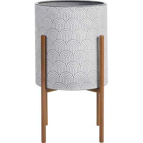 Piantana per fiori da interno e da esterno 31 x 31 x 58 cm Metallo Grigio Chiaro Aubrieta
