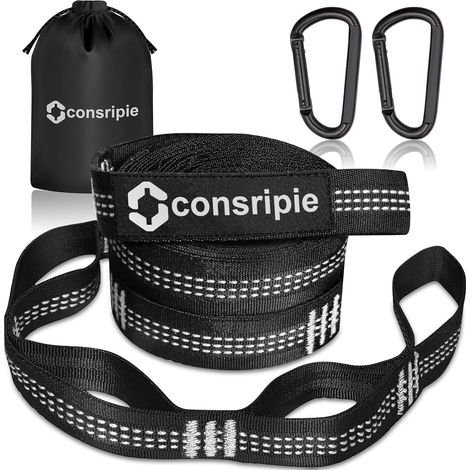 Hammock Fixing Kit (300cm x 1cm) with Heavy Duty Carabiners Adjustable Straps with 18 Loops, 300kg Load Capacity Universal Hanging for Indoor and Outdoor Hammock (1/5)