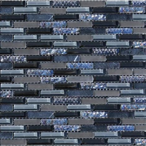 MOSAIQUE MICRO BRIQUETTE NOIRE 1 PLAQUE 30,5 x 30,5 CM CASA LINEA (1/2)