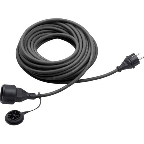 1 Rallonge électrique 25 m IP44, Câble caoutchouc avec prise terre, Pour extérieur et jardin (1/5)